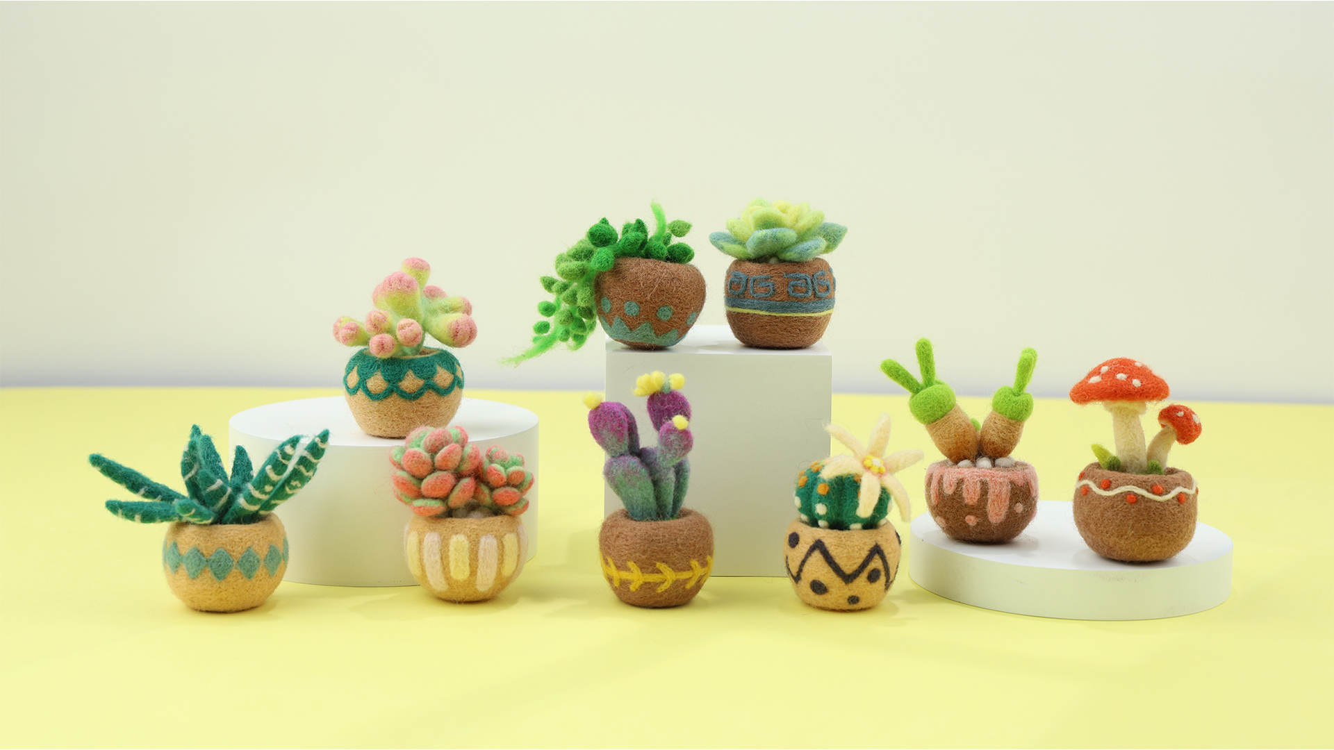 Amazon.co.jp: Dennty 羊毛フェルトキット、多肉植物ニードルフェルト9